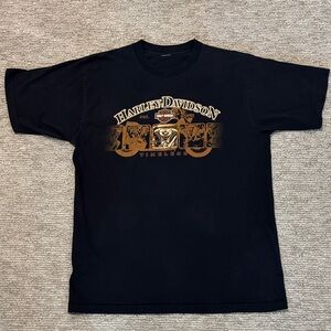 Harley-Davidson Black and Brown Short Sleeve Tee